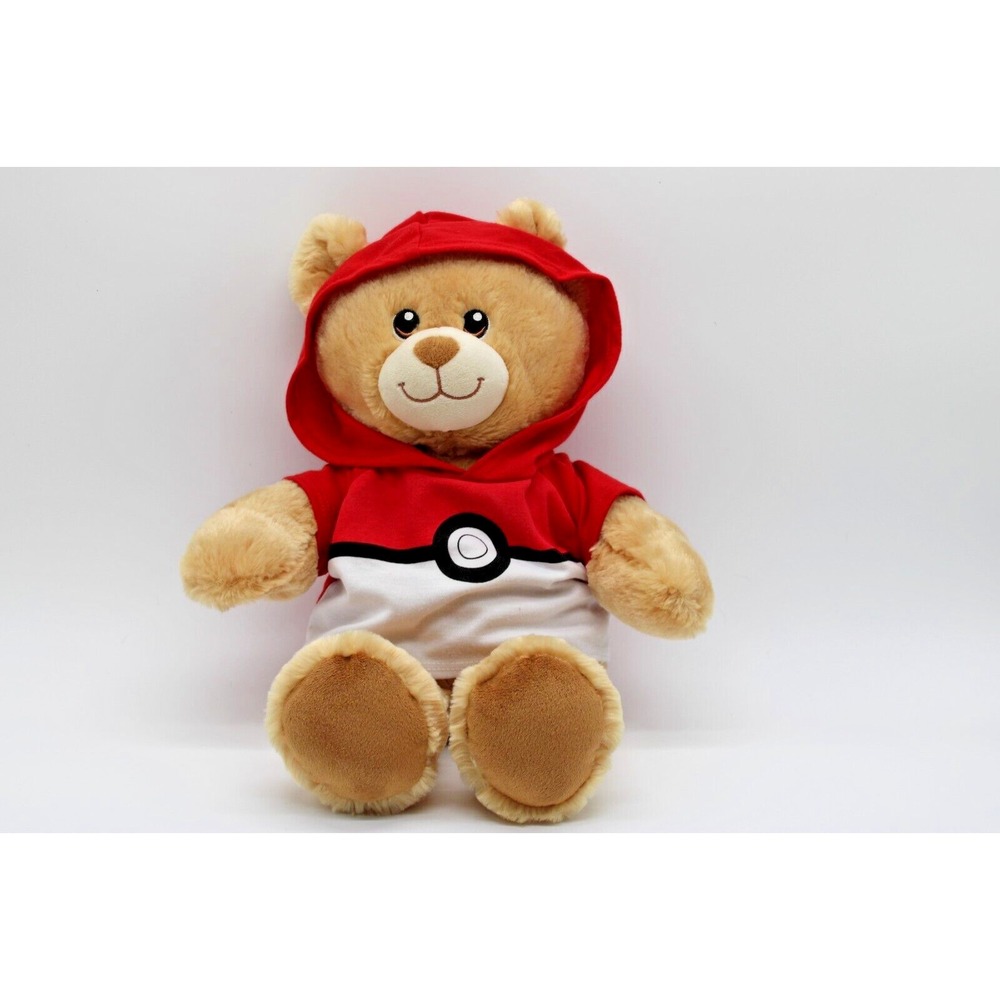 Pokemon Bear 16" Build a Bear Plush Hooded Pokeball Shirt‎ BABW 2015